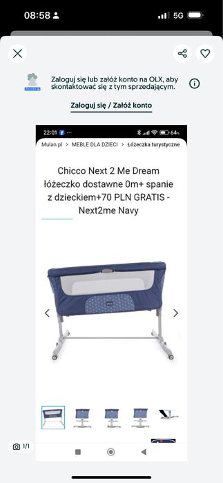 Łóżeczko Chicco Next 2 Me