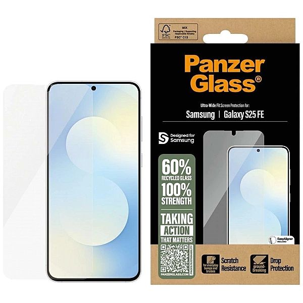 Szkło hartowane PanzerGlass Ultra-Wide Fit na Samsung Galaxy S25 FE -