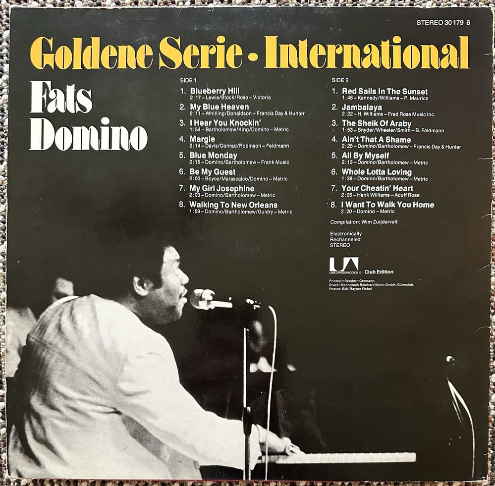 Winyl 12” Fats Domino, składanka 16 utworów VG