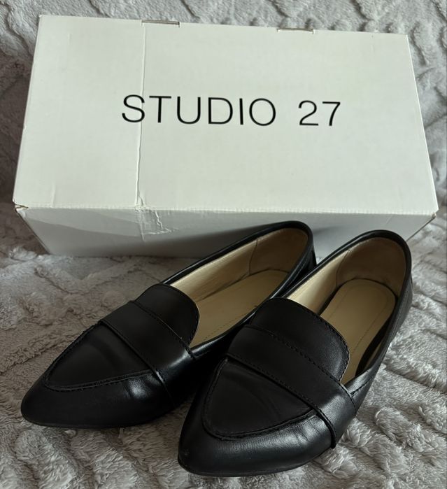 Лофери чорні 37р., натуральна шкіра, укр.виробник studio27