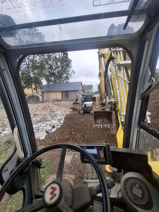 Usługi koparką kołową 11 ton, wyburzenia, prace ziemne, stawy, rowy,