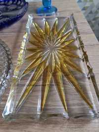 Taca, Patera kryształowa prostokątna Art Deco Walther Kristallglas