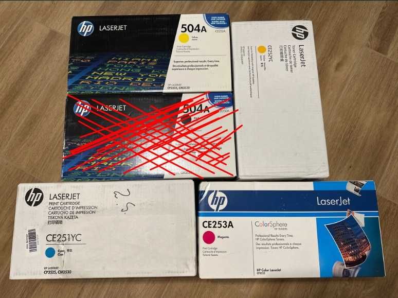 Toner HP CE250A CE251YC CE251A CE252A Nowy ZESTAW Laser Jet 504A
