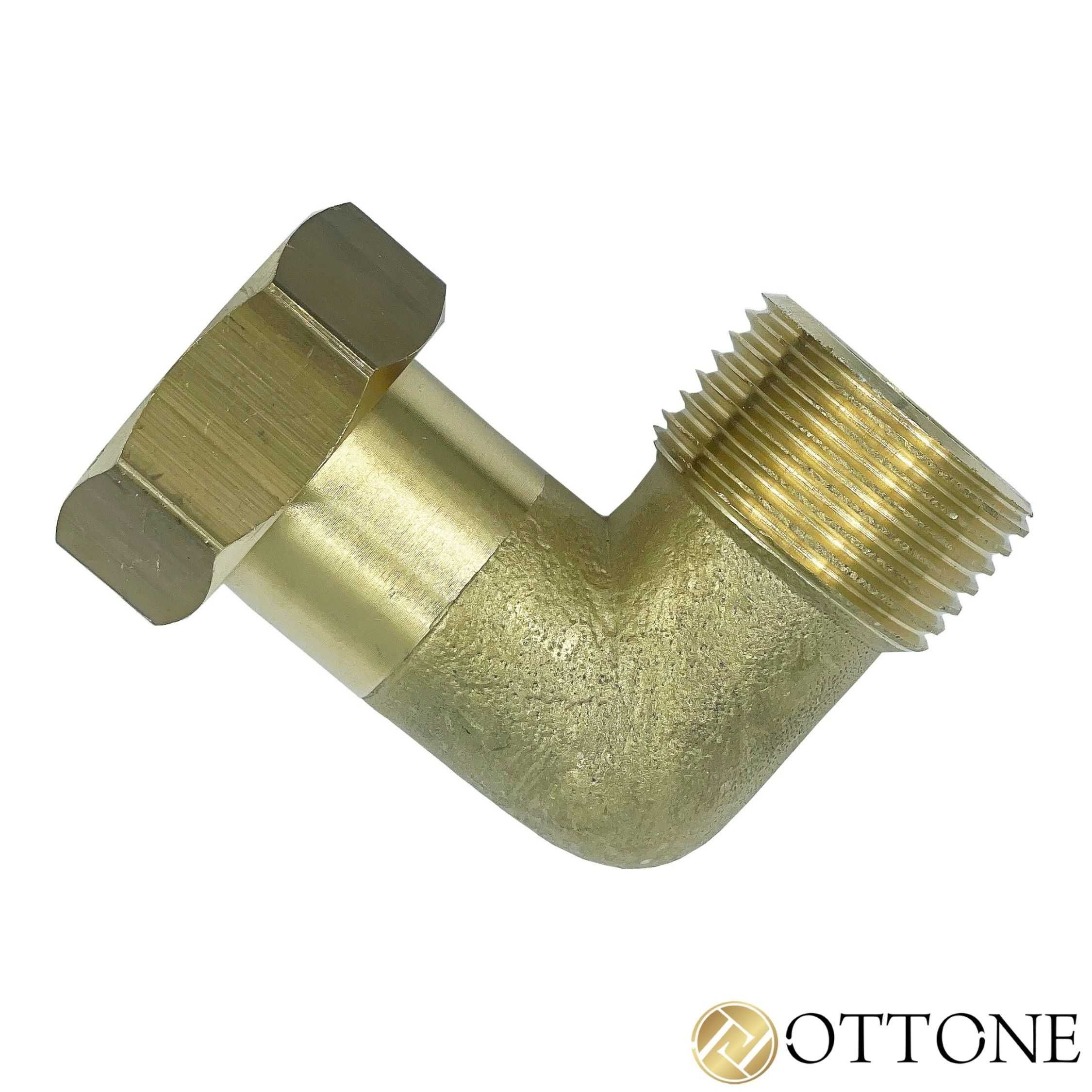 Półśrubunek Równoprzeplotowy Mosiężny Kątowy 1/2'' X 1/2' Gw Gz Ottone