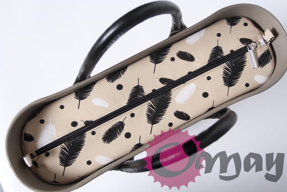 organizer OBAG STANDARD pióra czarne beż 2 kieszenie wkład OMAY