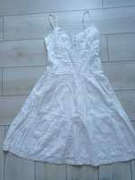 Женский  белый льняной  сарафан платье Guess на брительках S/M