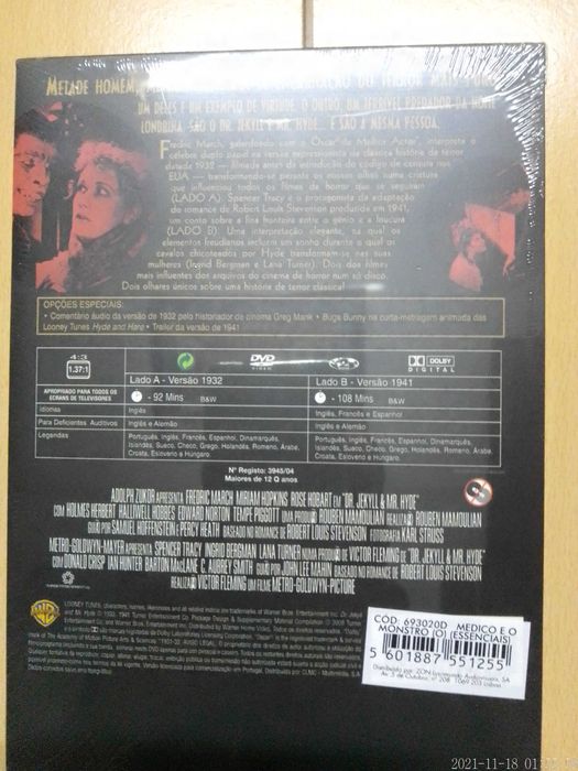 NOVOS Dr. Jekyll and Mr. Hyde 2 FILMES de 1932 e 1941 Lgds. PORT March