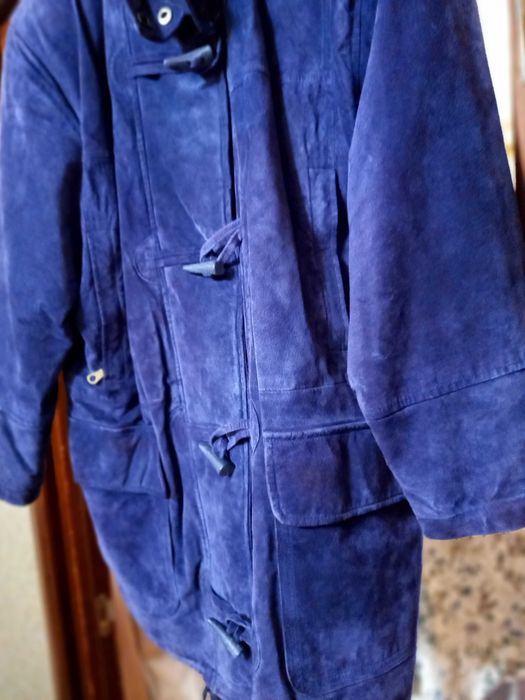 Новая кожаная замшевая зимняя куртка утеплитель размр50-52-54добротная