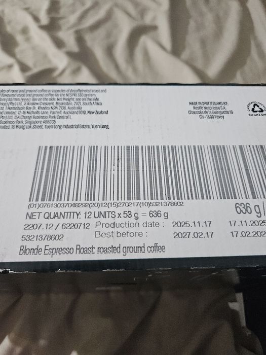 Starbucks Nesspresso blonde