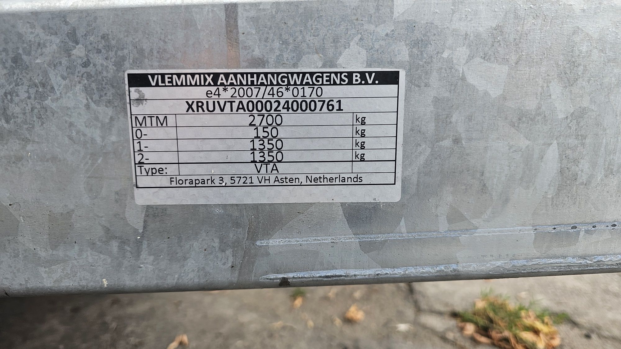 Przyczepa Vlemmix Aanhangwagens 3.5t