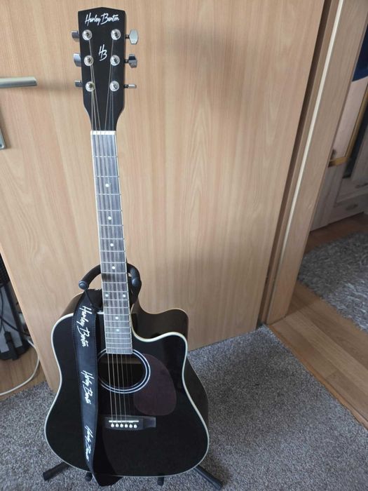 Gitara elekrtakustyczna Harley Benton D - 120 CE BK. Pokrowiec, pasek.