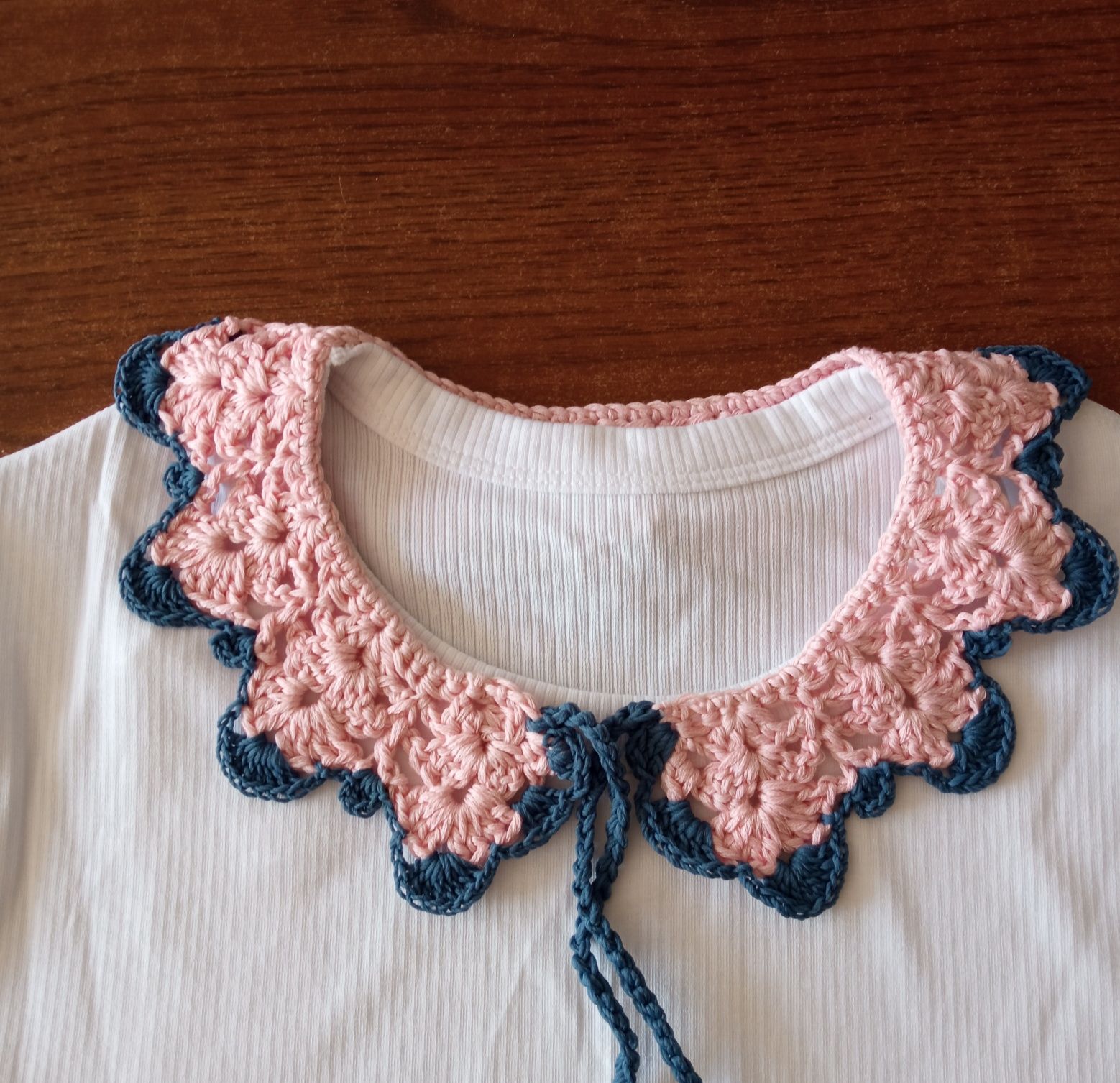 Kołnierzyk koronka handmade rękodzieło szydełkowy