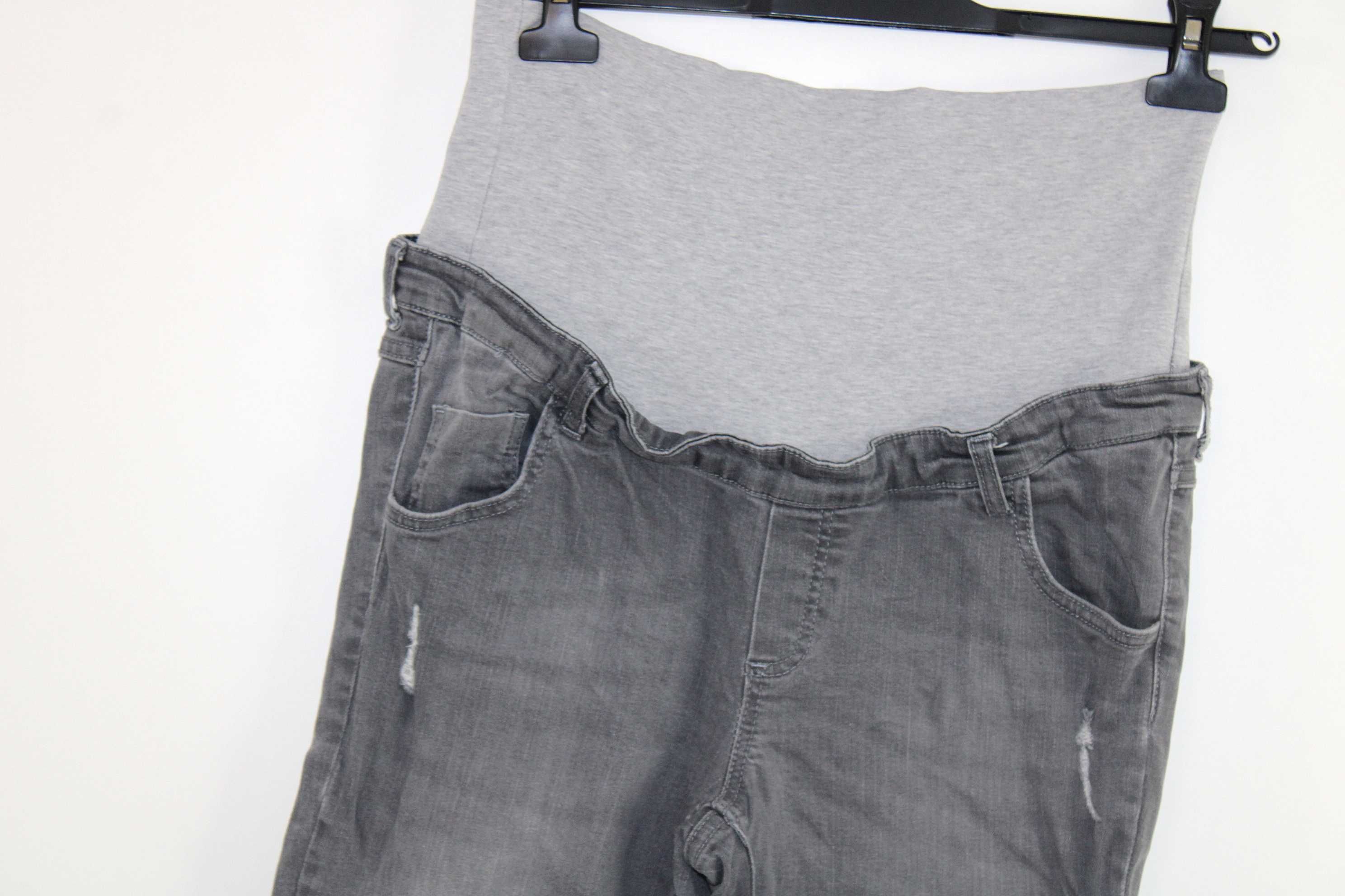 x5 BELLY BUTTON Wygodne Szare Proste Spodnie Ciążowe Jeans 40 L