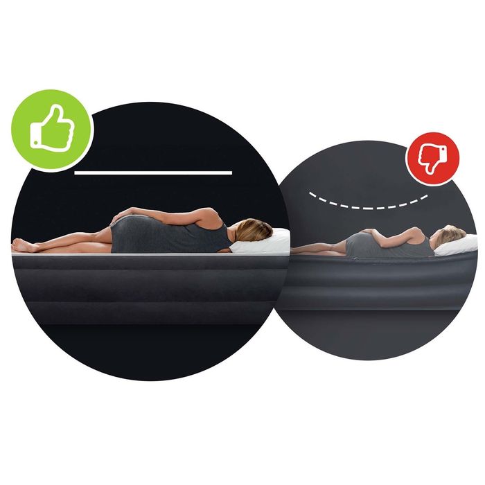 Materac dmuchany welurowy dwuosobowy, turystyczny, campingowy