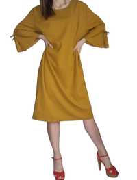 Sukienka musztardowa  Rozmiar 50  #musztardowa