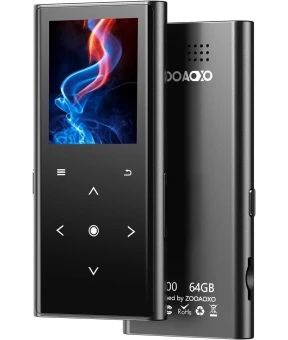 MP3 плеер з Bluetooth 5.2, Вбудований HD динамік, FM-радіо, Диктофон