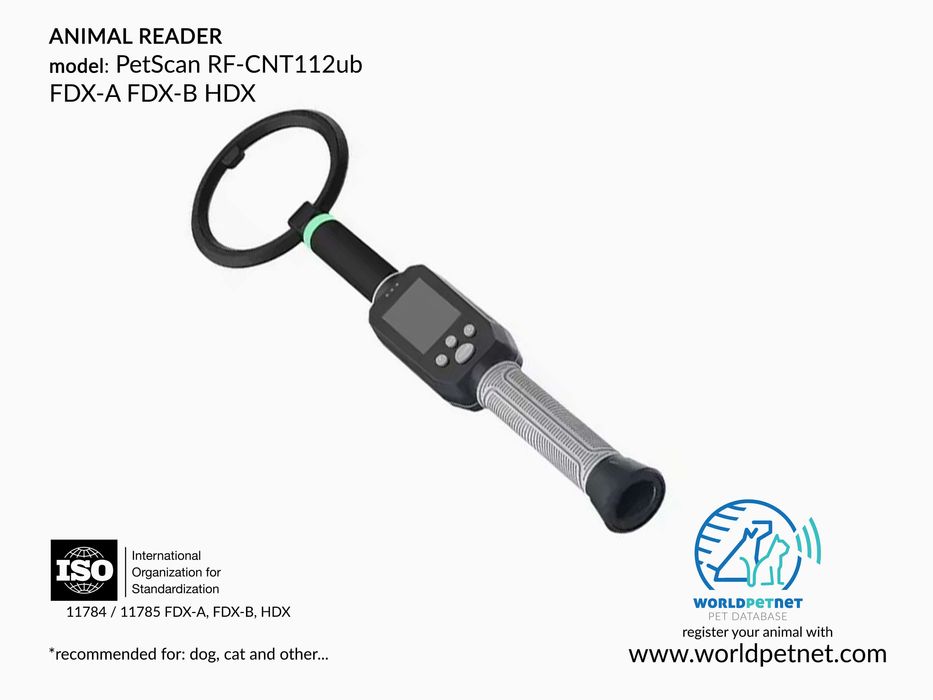 Czytnik mikroczipów PetScan RF-CNT112ub standard FDX-B, FDX-A, HDX