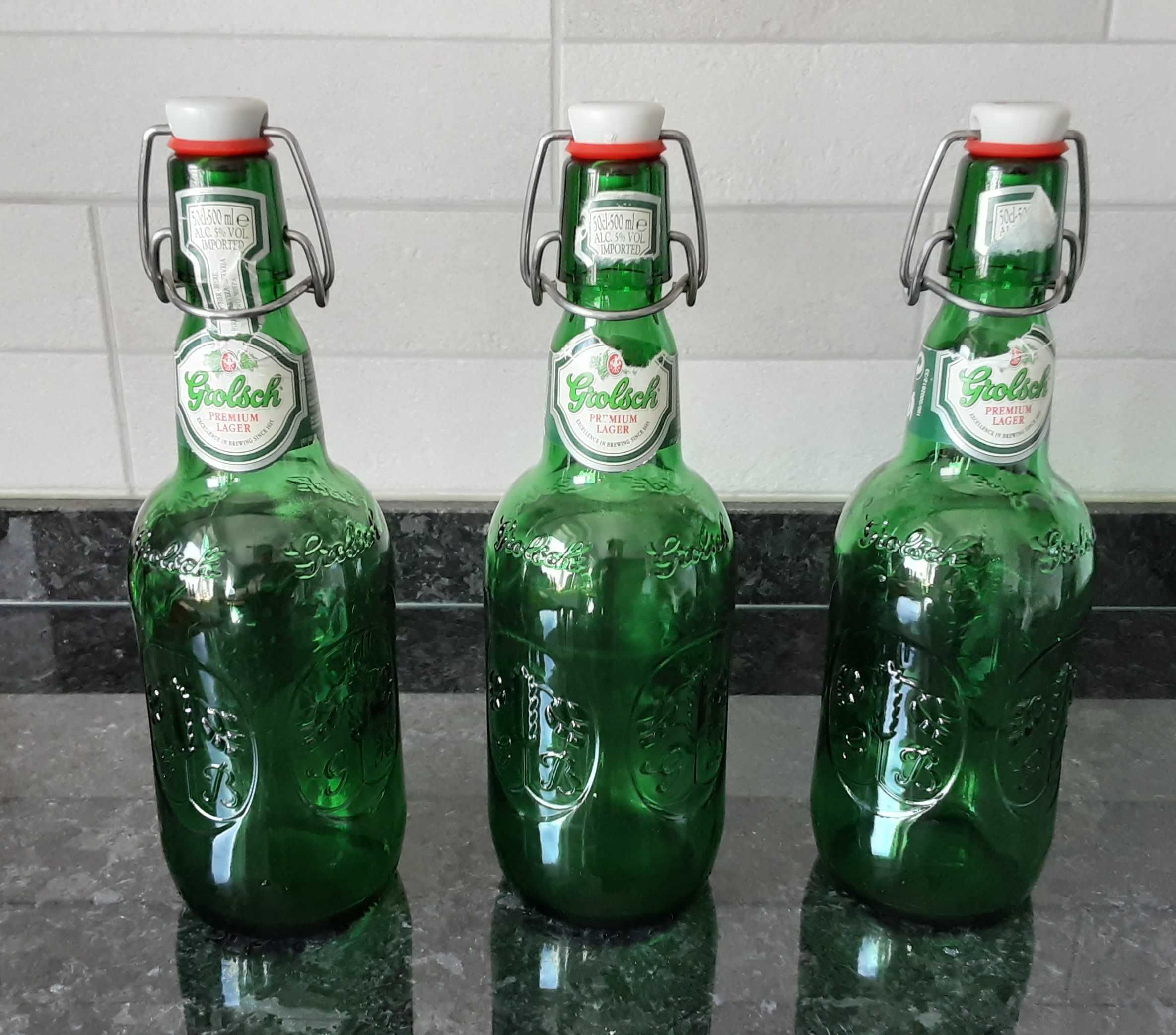 3 Garrafas de Cerveja Grolsch VAZIAS - Para Coleção/Decoração