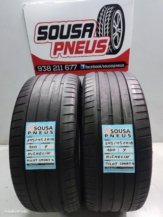 2 pneus semi novos 245-45r18 michelin - oferta dos portes 130 EUROS