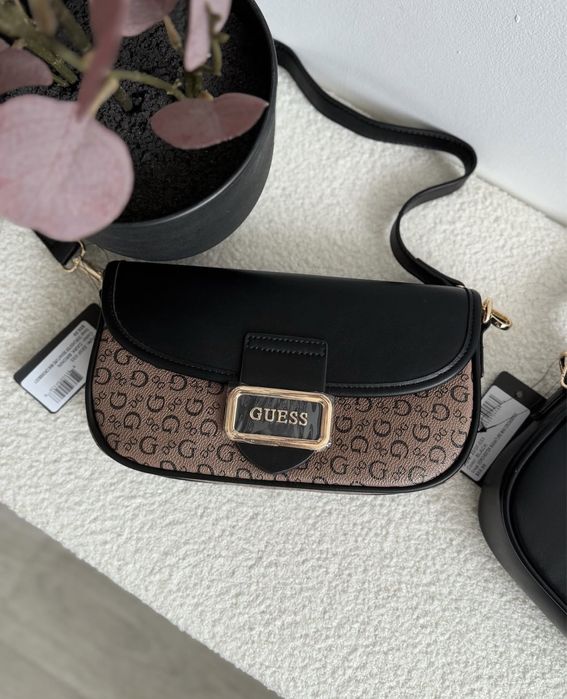 Сумка guess гес оригінал коричнева кросбоді сумочка нова чорна