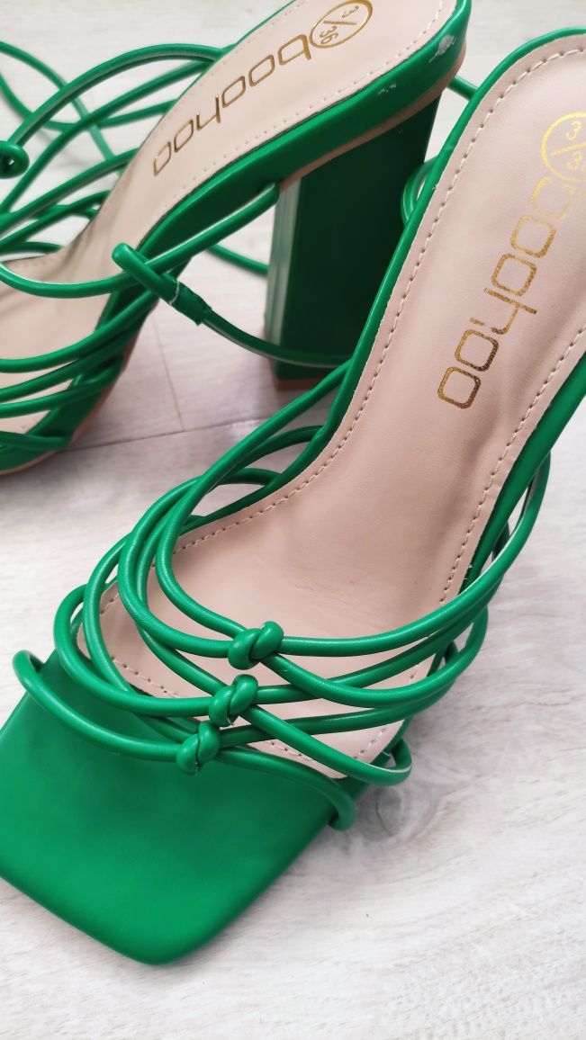 Buty zielone wysokie na obcasie 36 eleganckie na studniówkę na sylwest