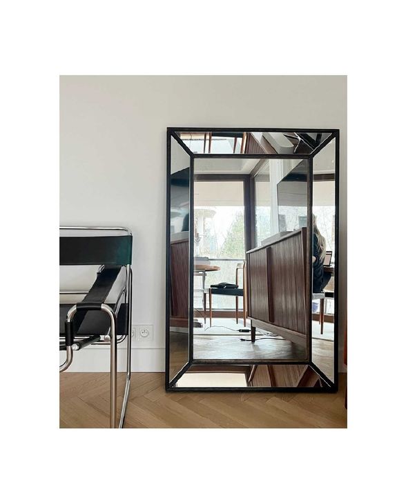 Lustro Miloo Home czarne drewno postarzane duże 120x80 Westwing Zara