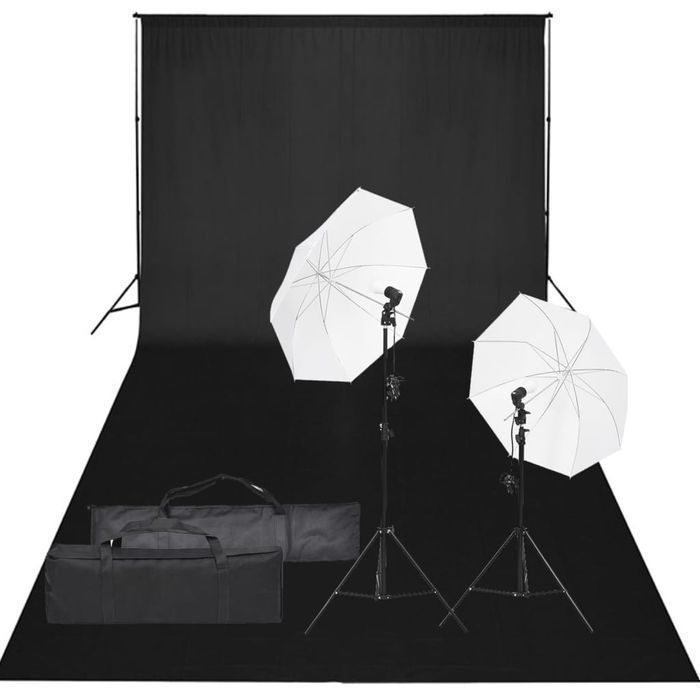 Vidaxl Fotograficzny Zestaw Studyjny Z Lampami I Tłem