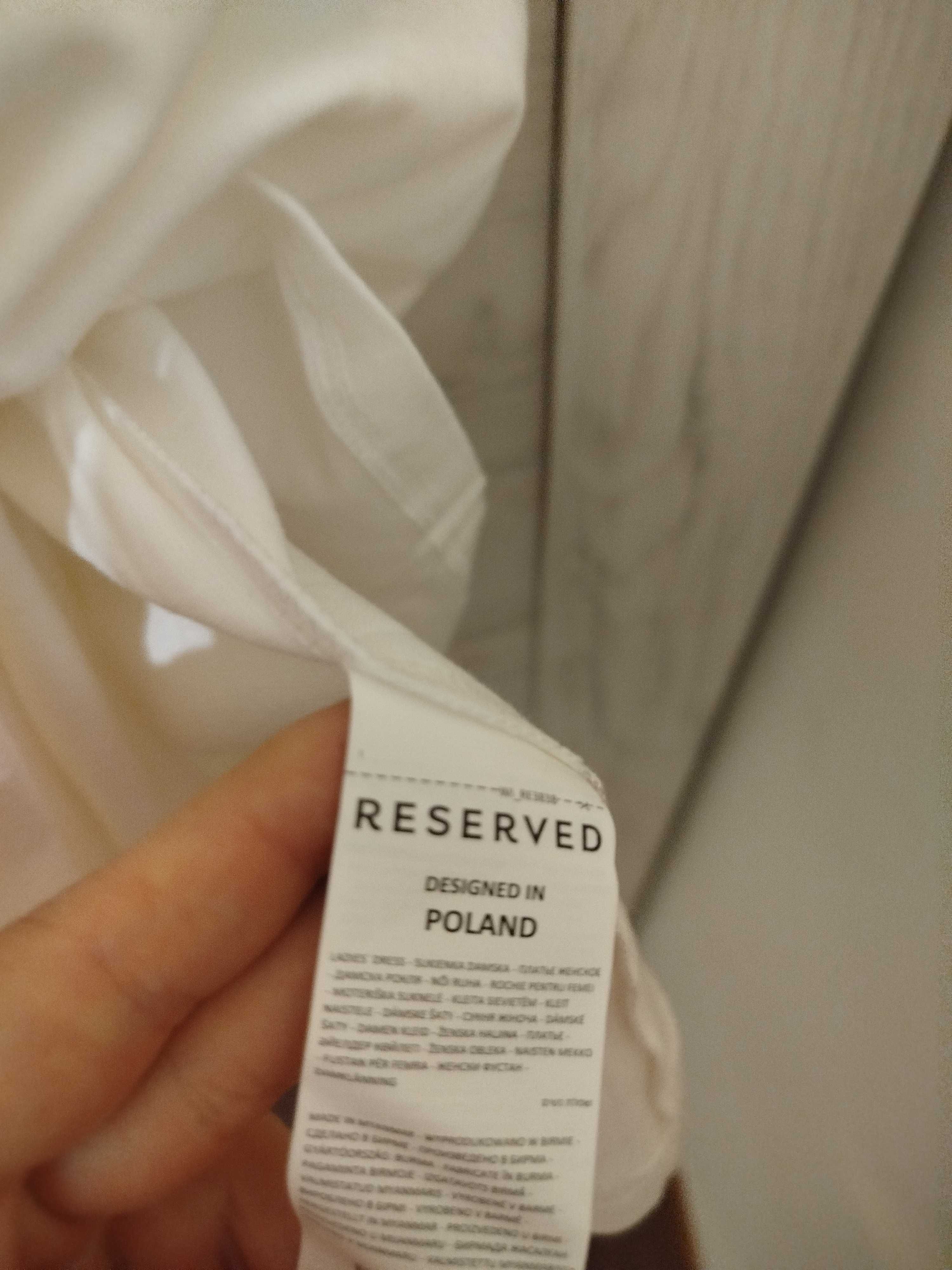 Biała, bawełniana sukienka Reserved