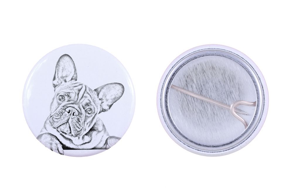 Buldog francuski przypinka z psem mała Art-Dog