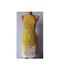 Жовта сукня футляр міді 48 розмір офісна