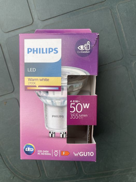 ŻARÓWKA LED PHILIPS GU10 3,5W 2700K 255LM 8 szt.