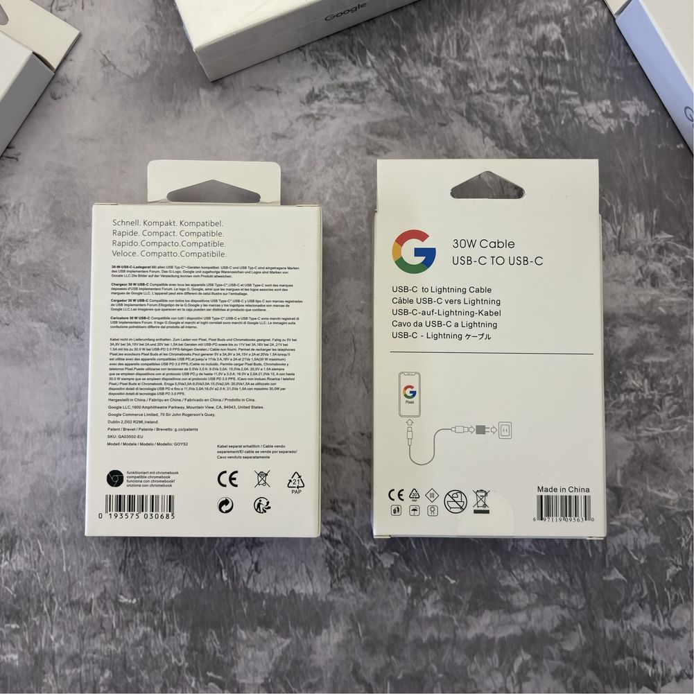 Комплект Быстрая зарядка Блок Google Pixel 30W + Кабель type c