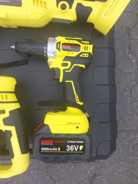 Zestaw Narzędzi Na Akumulator 36V Szlifierka Wkrętarka Klucz Młotowier