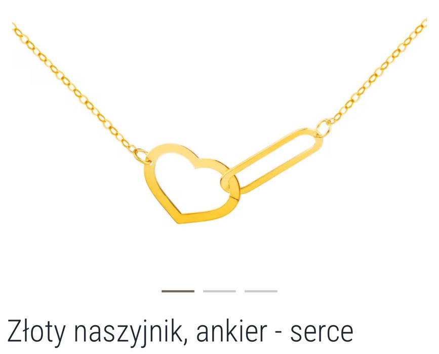 Złoty naszyjnik- ankier serce APART