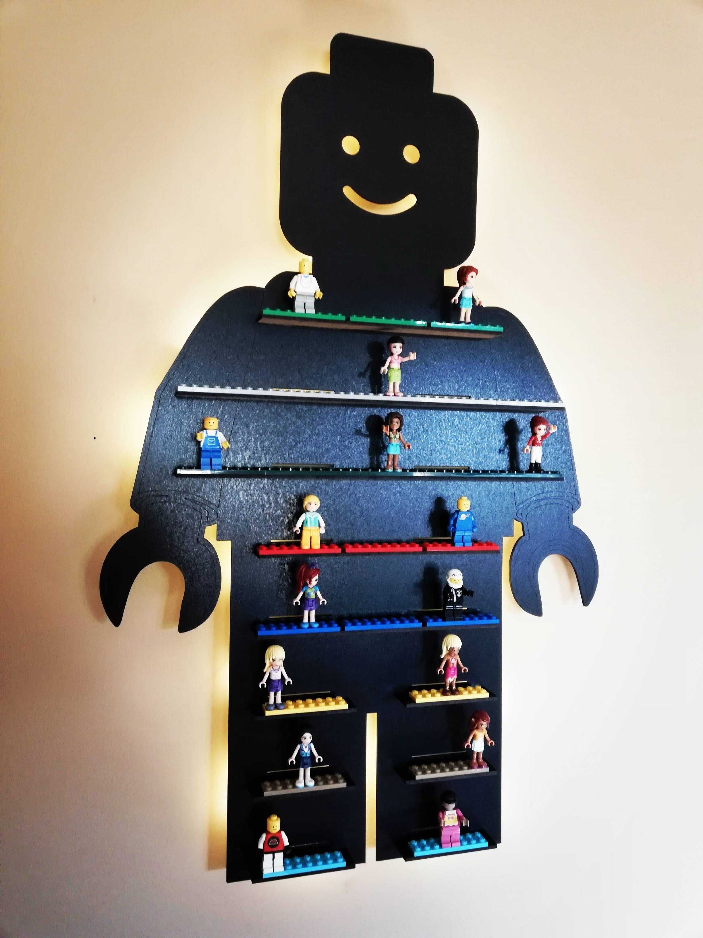 regał podświetlany na figurki LEGO lampka 68 cm klocki lego