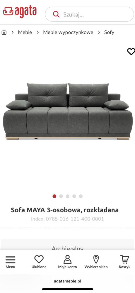 Praktycznie NOWA Sofa Maya 3-osobowa z funkcją spania Agata meble