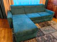 Sofa narożna tapicerowana z funkcją spania