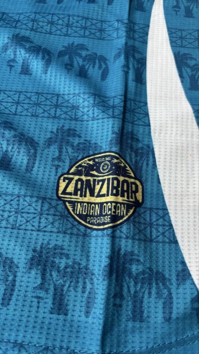 Koszulka sportowa piłkarska Zanzibar rozmiar M niebieska