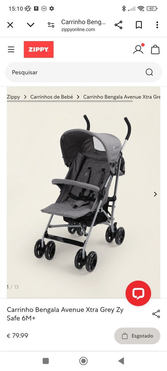 Carrinho de passeio zippy