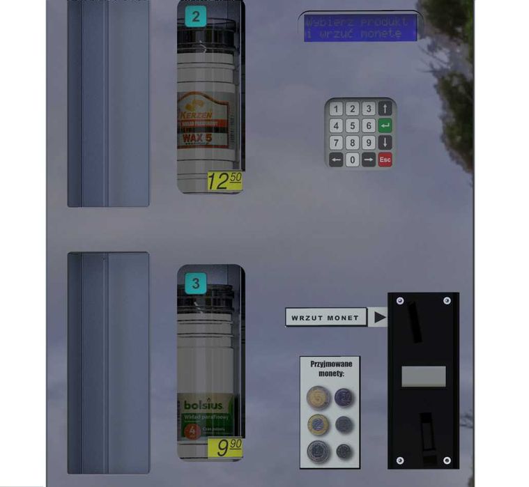Zniczomat, automat sprzedający, vendingowy do zniczy i wkładów