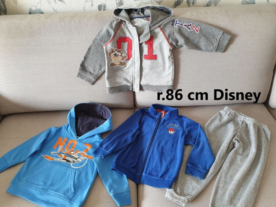 dres 86 zestaw Disney 3x bluzy i 1x spodnie