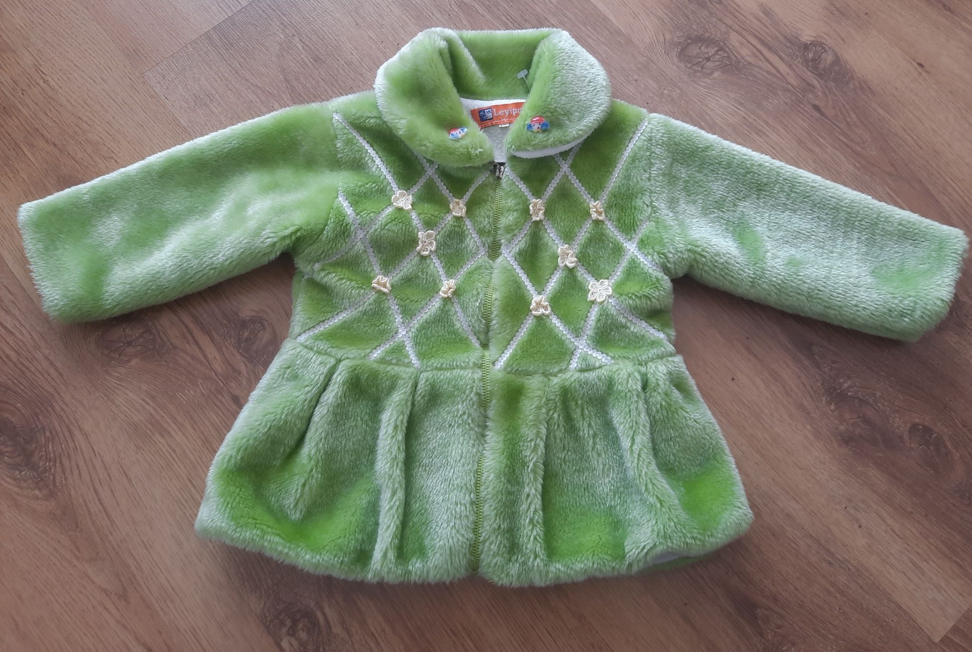 Kubraczek płaszczyk zimowy 92 futerko zielone