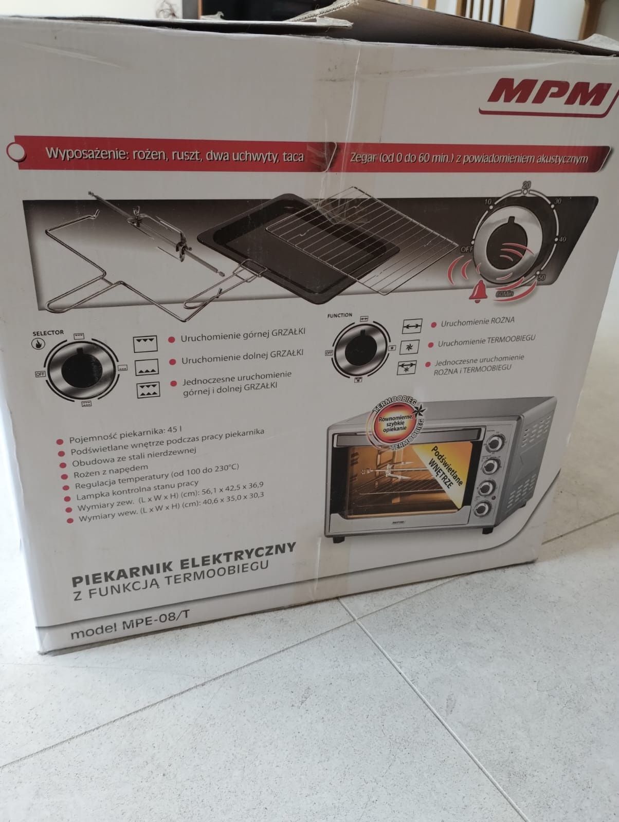 Piekarnik wolnostojący MPM MPE-08/T