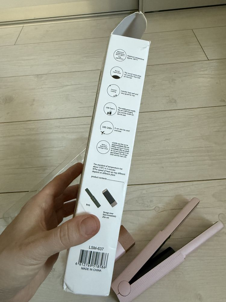 Przenośna Mini bezprzewodowa USB prostownica do włosów