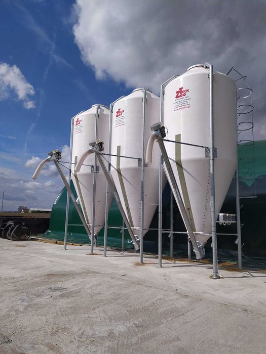 Silos zbiornik paszowy poliestrowy plastikowy tworzywo 12m3; 7,2T