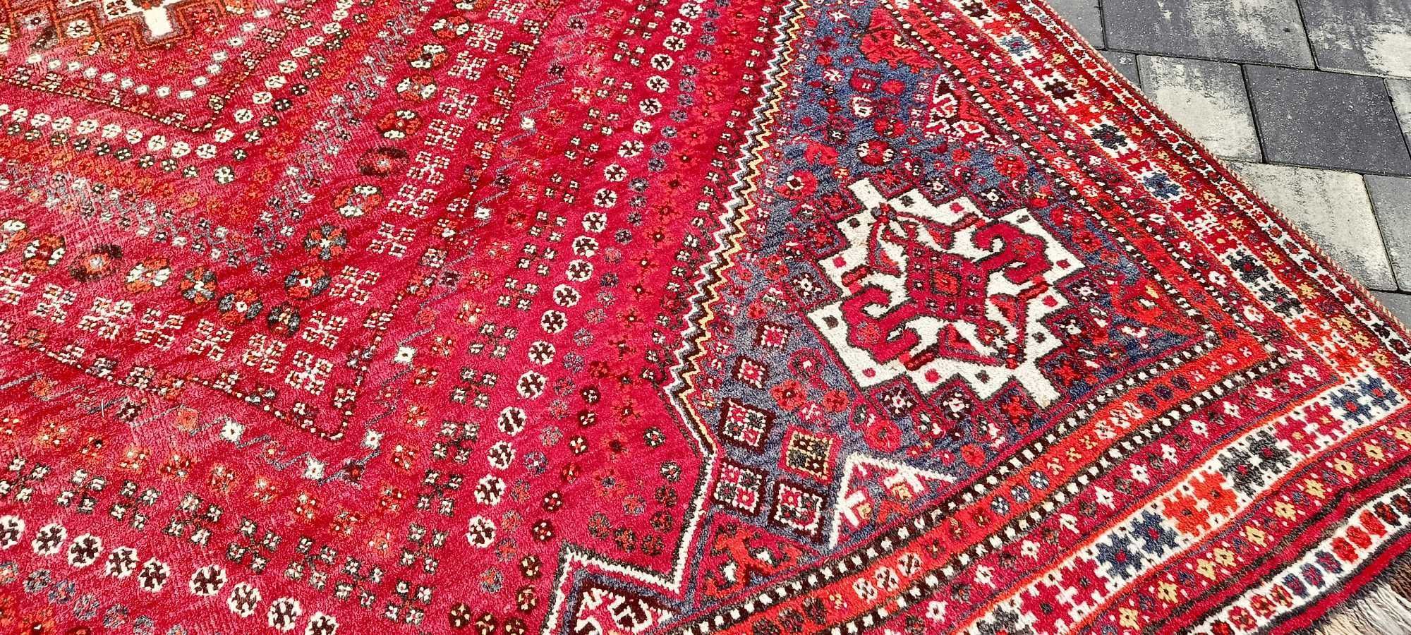 Shiraz dywan wełniany perski Iran tkany ręcznie 313 x 215 cm wełna