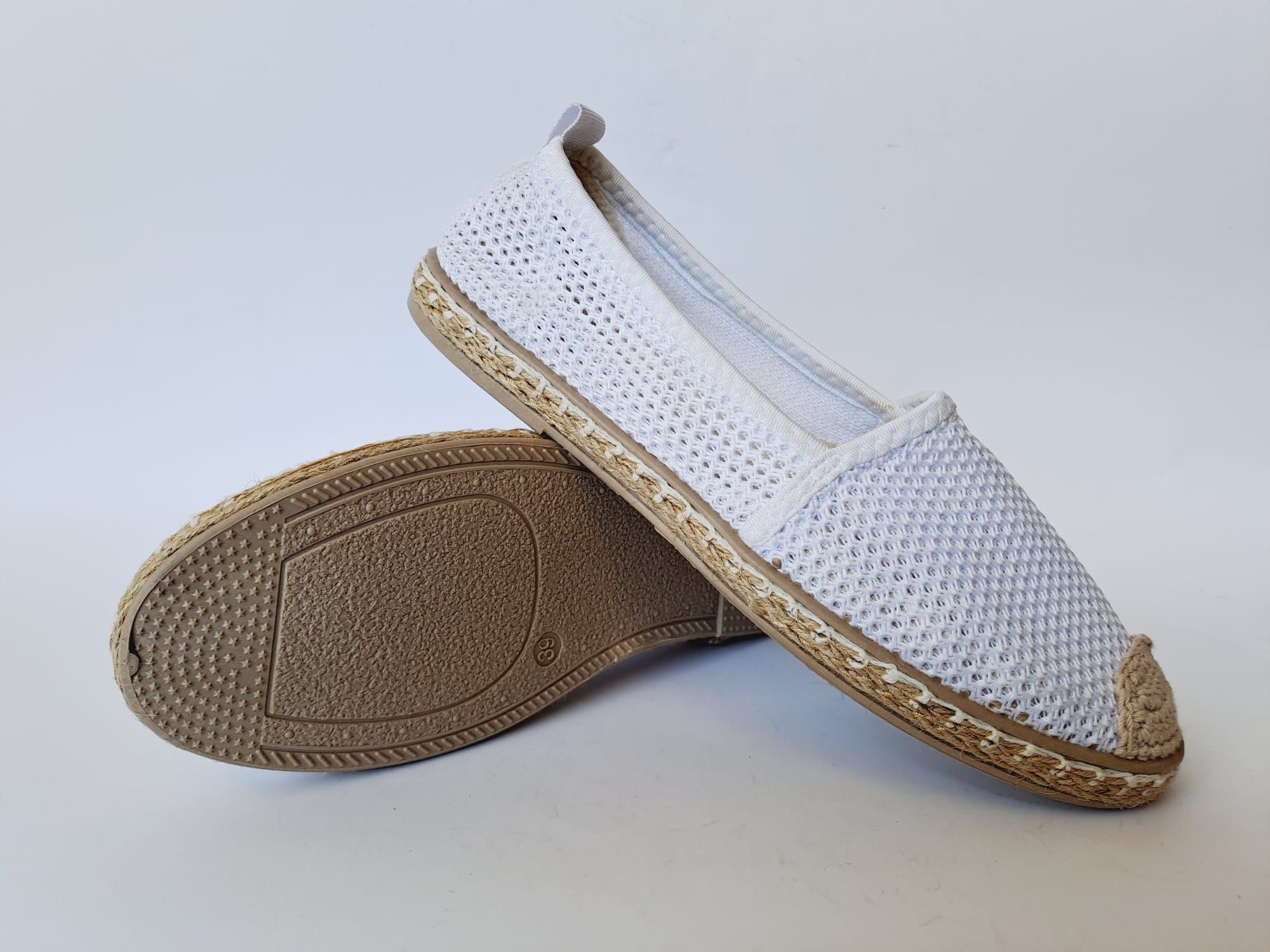 Espadryle białe siateczka 40