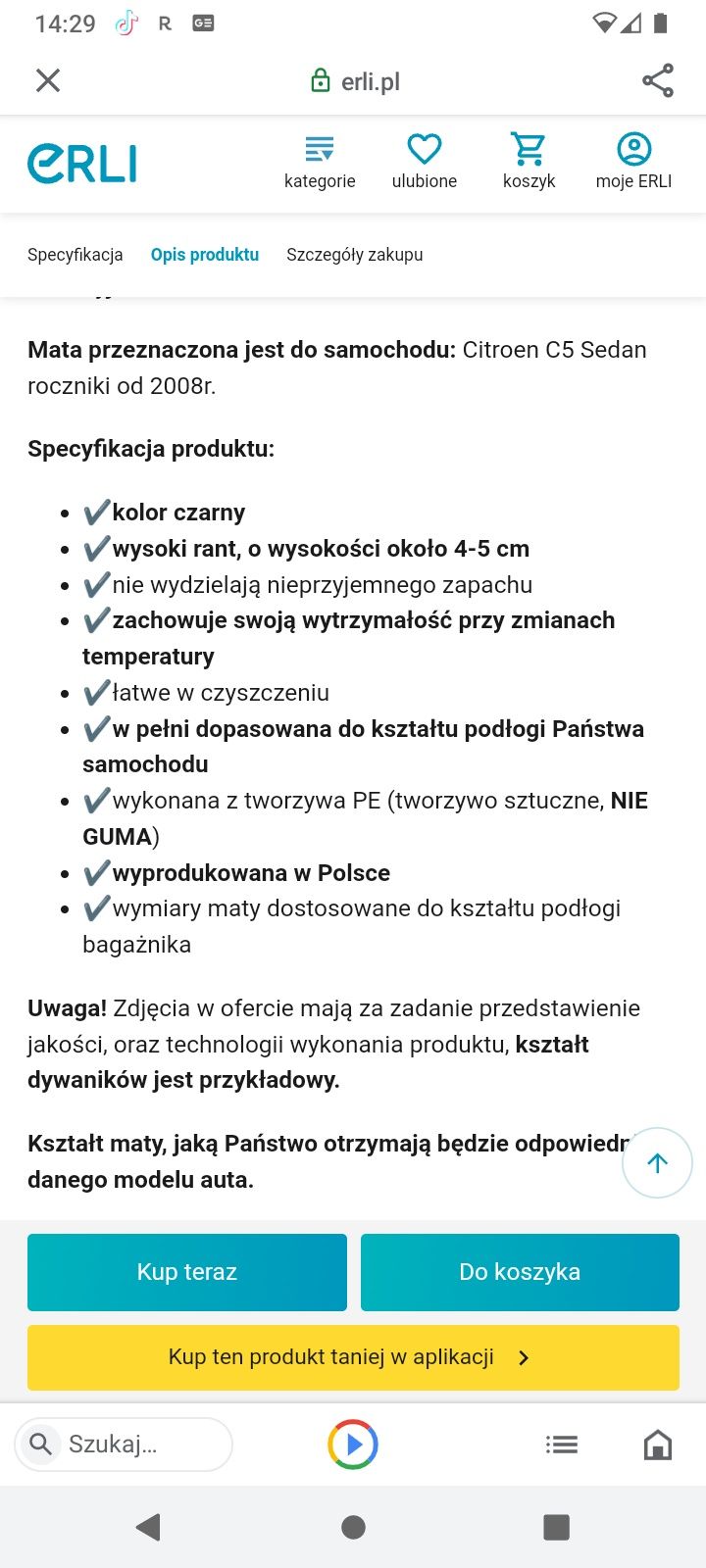 Sprzedam matę do bagażnika