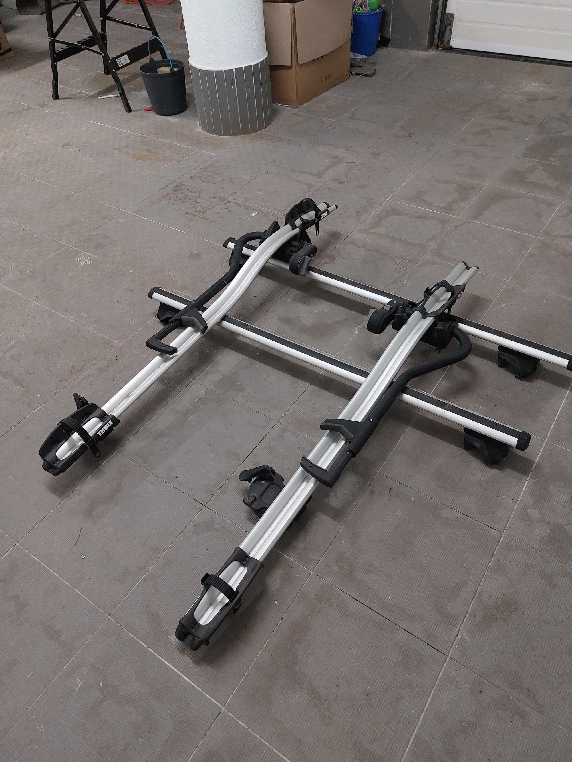 Vendo barras de tejadilho e suporte de bicletas thule