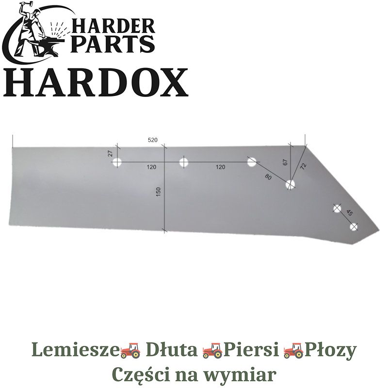 Lemiesz 20 Rabewerk HARDOX SSP351WSE części pługa 2Xlepsze niż Borowe